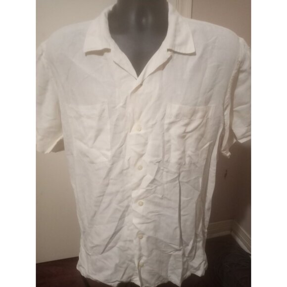 Polo Ralph Lauren Mens Silk/Linen Blend Short Sleeve Casual Shirt Size XL Cream - Picture 1 of 13